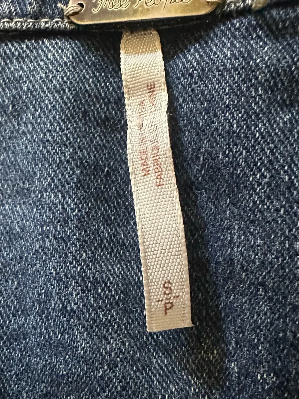 Free People Blue Denim Jacket with Gray Trim - Picture 4 of 4